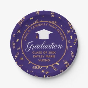 Prato De Papel 2021 Festa de Graduação Personalizada Dourada P