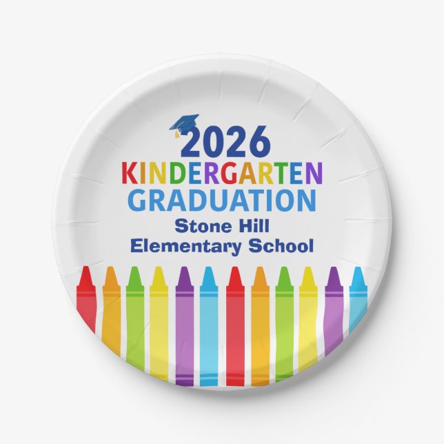 Prato De Papel 2026 Kindergarten Graduation Custom School Party (Frente)