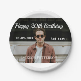 Prato De Papel 20 de feliz simples data add name mod