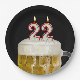 Prato De Papel 22ª Cerveja de Aniversário a preto