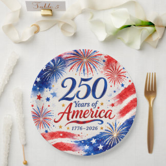 Prato De Papel 250 Anos da América, Patriótico Vibrante
