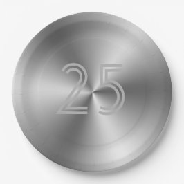 Prato De Papel 25 de Cinza de Prata Chestiva