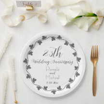 25 Silver Casamento Aniversário Ivy Wreath