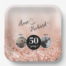 Prato De Papel 2 Foto então e agora qualquer aniversário de casam