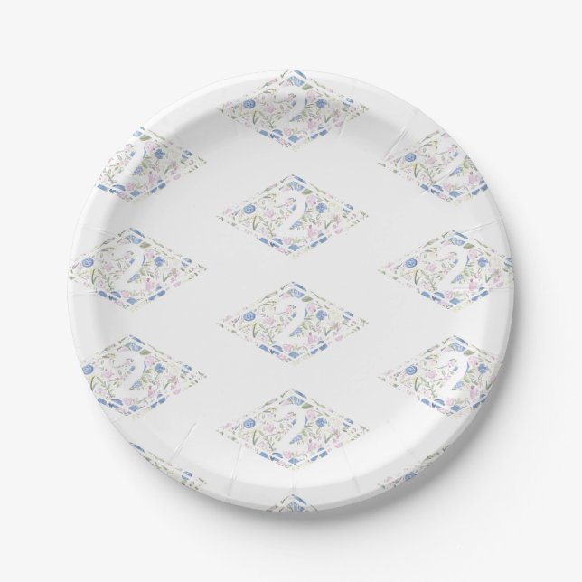 Prato De Papel <2>Ranger Floral Diamond Party Plates (Frente)