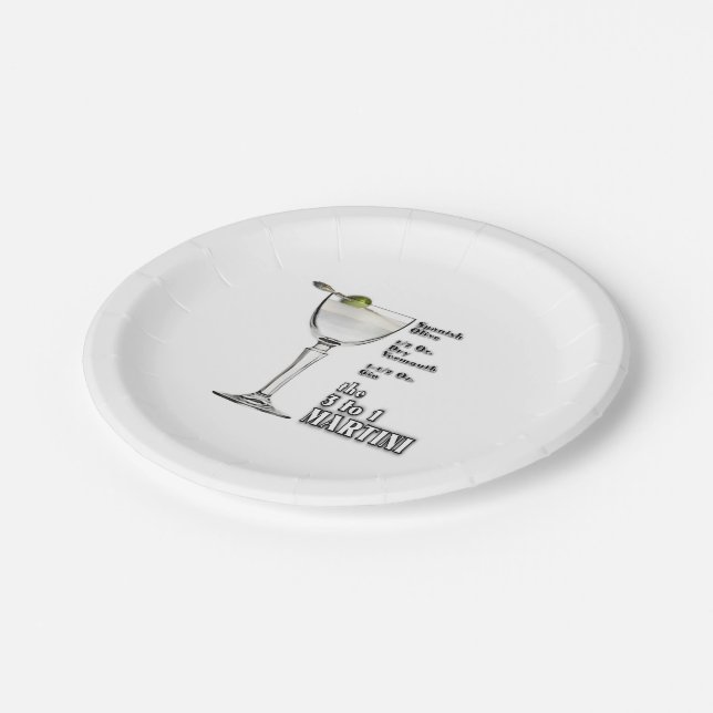 Prato De Papel 3 a 1 (úmido) Martini Cocktail Recebe arte (Inclinado)