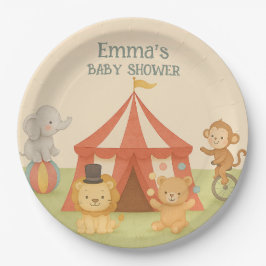 Prato De Papel 3 Ring Circus Baby Shower
