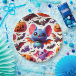 Prato De Papel 3D cute bats halloween