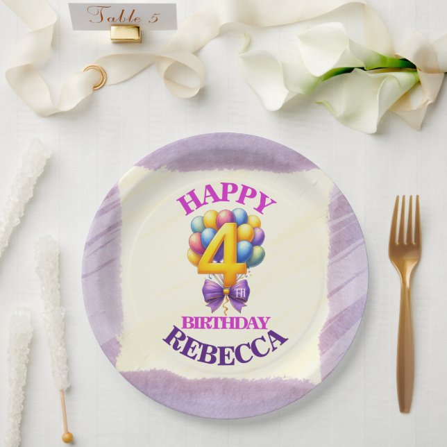 Prato De Papel 4º Tema do Balão de Aniversário (Casamento)