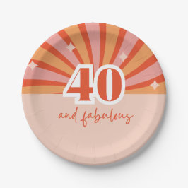 Prato De Papel "40 e fabuloso", pessegueiro brilhante retrorativo