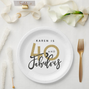 Prato De Papel 40 e festa de aniversário fabulosa 