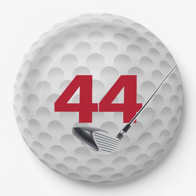 Prato De Papel 44 Birthday Golf Ball Design (Frente)