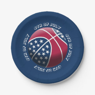 Prato De Papel 4 de julho de basquetebol