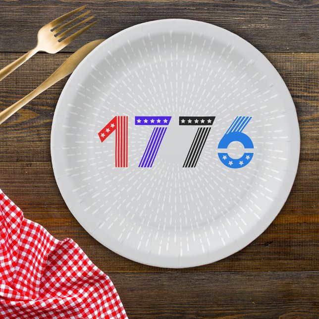 Prato De Papel 4 de julho de CHURRASCO 1776 Chapas de papel (Criador carregado)