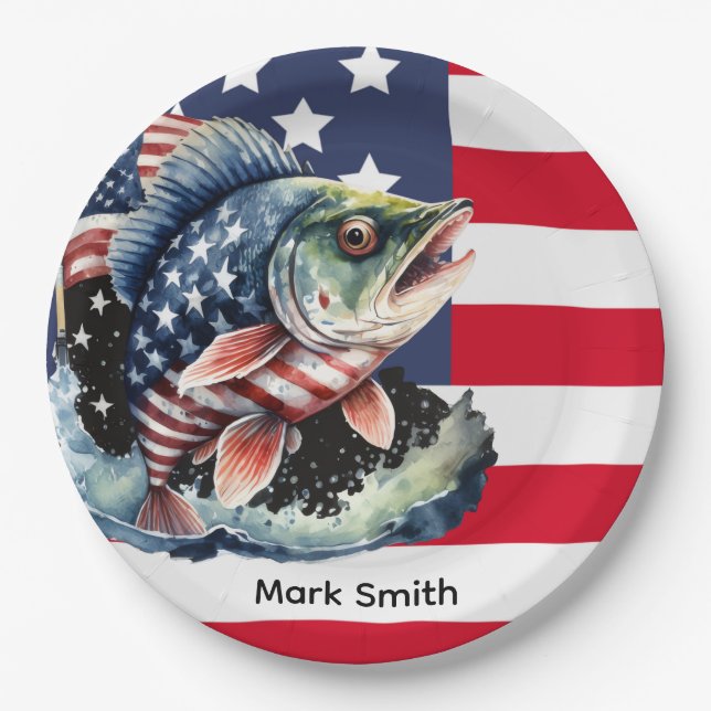 Prato De Papel 4 de julho Dia da Independência para os amantes da (Frente)