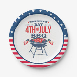 Prato De Papel 4 de julho Estrelas e CHURRASCOS Stripes