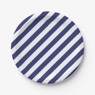 Prato De Papel 4o Do partido branco azul das listras de julho das
