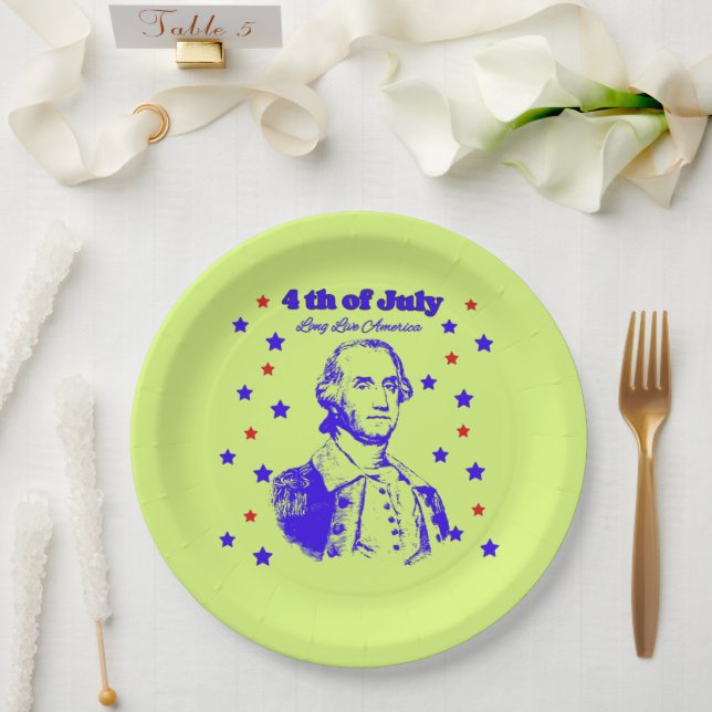 Prato De Papel 4th of July green (Casamento)