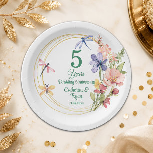 Prato De Papel 5º Aniversário de Casamento de Madeira Quadro Dour