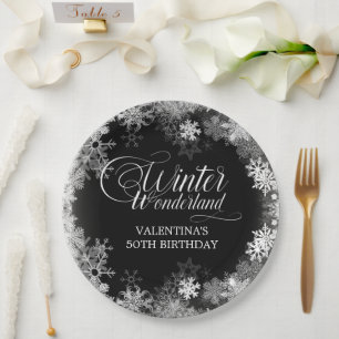 Prato De Papel 50º Aniversário da Wonderland Snowflake Favor