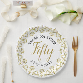 Prato De Papel 50º Aniversário de Casamento