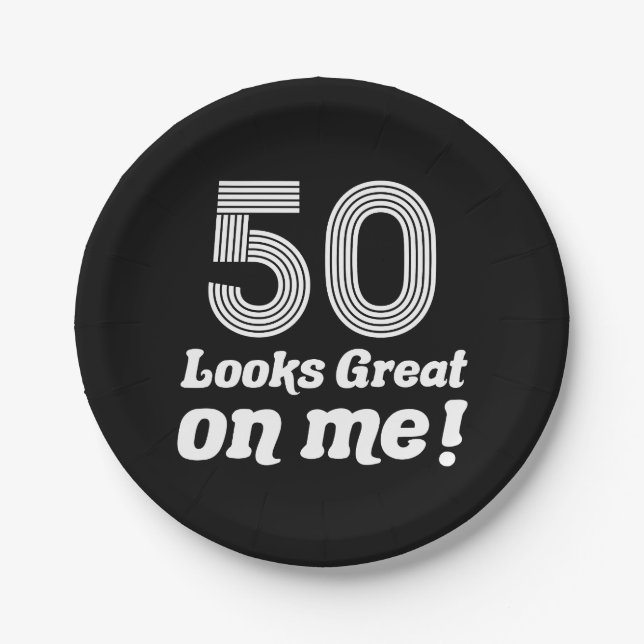 Prato De Papel 50º aniversário engraçado para ela (Frente)