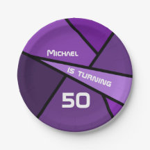 50º Aniversário Moderno Formas Geométricas Roxas