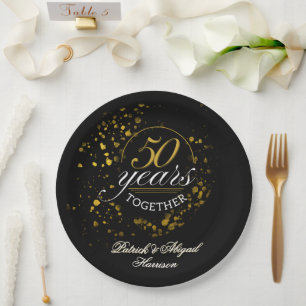 Prato De Papel 50 Anos Juntos Festa de Aniversário de Bodas de Ou