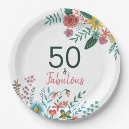 Prato De Papel 50 e fabuloso elegante floral aquarela