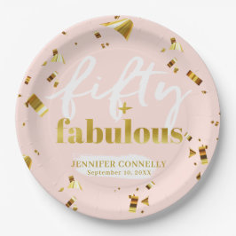 Prato De Papel 50 e Fabuloso Quic Pink 50º aniversário