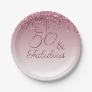 Prato De Papel 50 e Fabuloso Rosa de Coleta Rosa Dourada