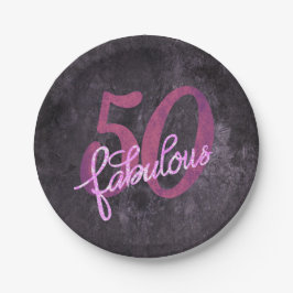 Prato De Papel 50 e Fabuloso | Roxo de ameixa e Grunge Rosa