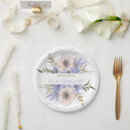 Prato De Papel 50 e Fabulosos Rosas de Aniversário Selvagem de Fa