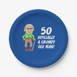 Prato De Papel 50 Oficialmente Um Velhinho Grumpy