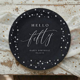 Prato De Papel 50th Birthday Party Hello Fifty Modern Fun
