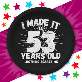 Prato De Papel 53 Anos Sarcástico Meme Engraçado 53º Aniversário