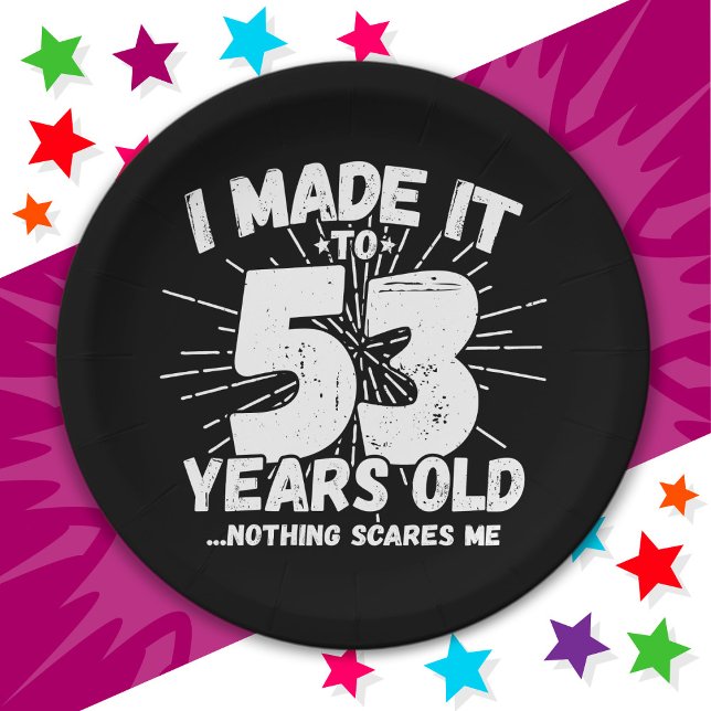 Prato De Papel 53 Anos Sarcástico Meme Engraçado 53º Aniversário (Criador carregado)