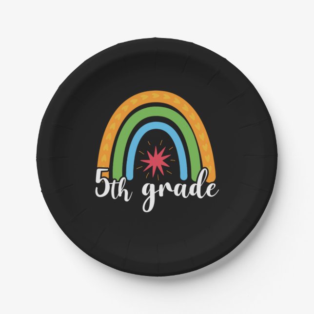 Prato De Papel 5 Grau 5 Teacher Grau Rainbow Star (Frente)