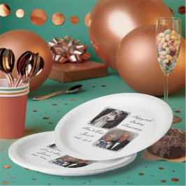 Prato De Papel 60ª Placa de Foto de Aniversário de Casamento de D