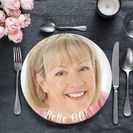 Prato De Papel 60° aniversário foto saudação 60 60