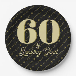 Prato De Papel 60 e bom aniversário