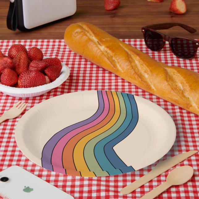 Prato De Papel 60s 70s - Listras retrorreflectoras (Piquenique)