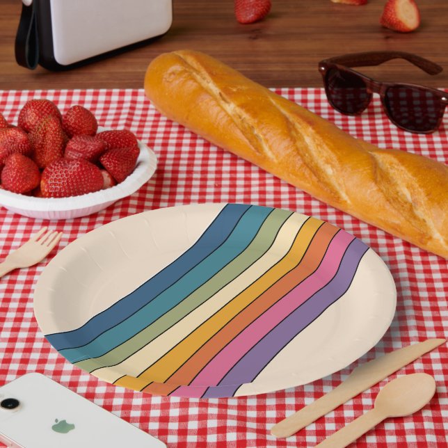 Prato De Papel 60s 70s - Listras retrorreflectoras (Piquenique)