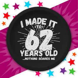 Prato De Papel 62 Anos Sarcástico Meme Engraçado 62 Anos Aniversá