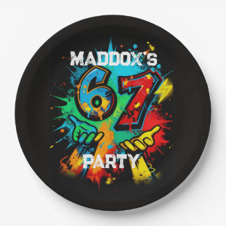 Prato De Papel 6-7 Birthday Party Paper Plates Six Seven Decor