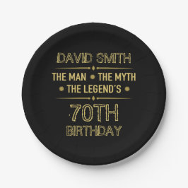 Prato De Papel 70 Birthday Man Myth Legend