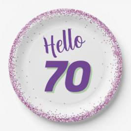 Prato De Papel 70 de Aniversário ou Qualquer Idade