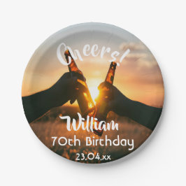 Prato De Papel 70 de festa de aniversário para cara cerveja