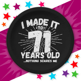 Prato De Papel 71 Anos Sarcástico Meme Engraçado 71 ruas Aniversá