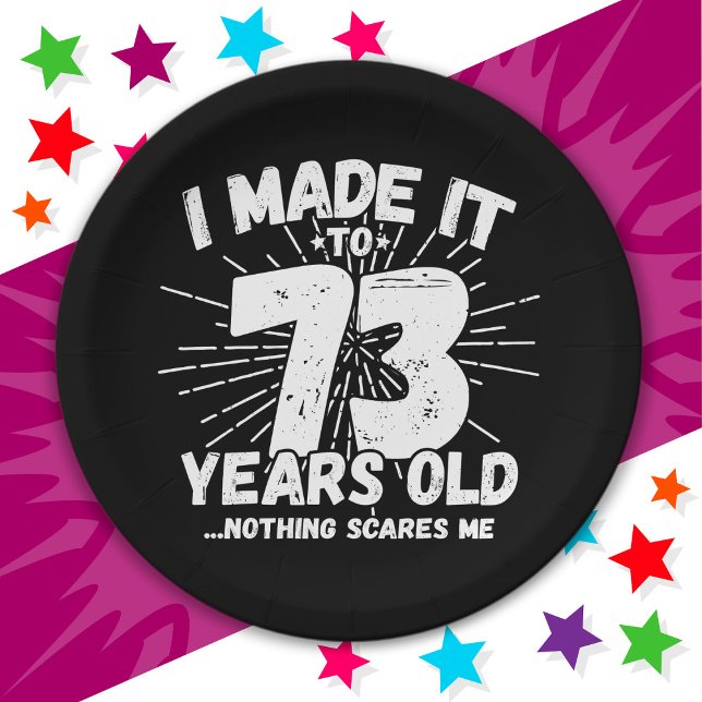 Prato De Papel 73 Anos Sarcástico Meme Engraçado 73º Aniversário (Criador carregado)